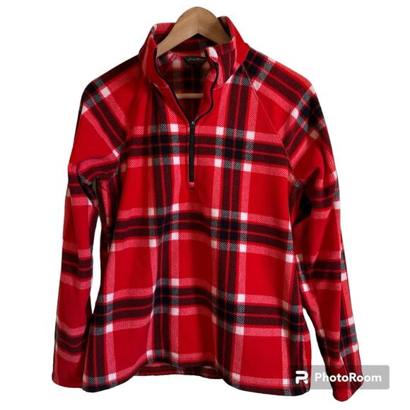 Eddie Bauer women’s fleece medium‎ plaid pattern - Picture 1 of 7